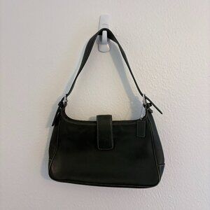 Vintage Coach Leather Shoulder Bag | Small w/ Silver Accents
